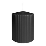 WENZEL Rillenkerze Schwarz, 90/70 mm, 30h, 4 St.