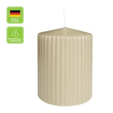 Stumpenkerze mit Rillen aus Paraffin, Sahara, WENZEL, 90/70 mm, Brenndauer ca. 44h, selbstverlöschend, 4 Stück - luterne.shop