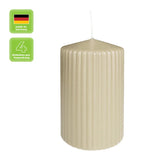 Stumpenkerze mit Rillen aus Paraffin, Sahara, WENZEL, 130/70 mm, Brenndauer ca. 61h, selbstverlöschend, 4 Stück - luterne.shop