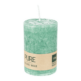 PURE OLIVE Stumpenkerze Smaragd, 90/60 mm, WENZEL, Brenndauer 25h, plastikfrei, vegan