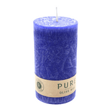 PURE OLIVE Stumpenkerze Nachtblau, 130/70 mm, WENZEL, Brenndauer 52h, plastikfrei, vegan