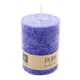 PURE OLIVE Stumpenkerze Nachtblau, 90/70 mm, WENZEL, Brenndauer 38h, plastikfrei, vegan