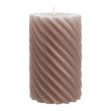 Stumpenkerze aus Paraffin, gedreht, Stein, 110/70 mm, WENZEL, Brenndauer ca. 51h, Spiralkerze - luterne.shop