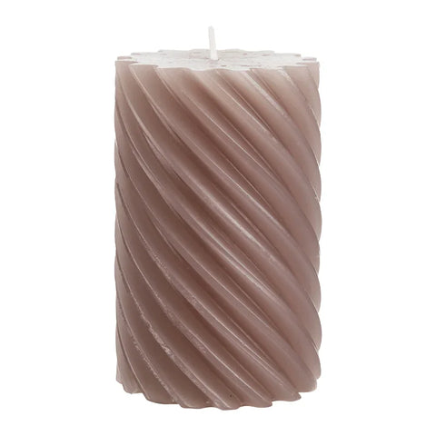 Stumpenkerze aus Paraffin, gedreht, Stein, 110/70 mm, WENZEL, Brenndauer ca. 51h, Spiralkerze - luterne.shop