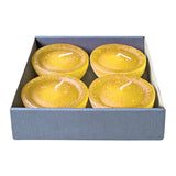 Schwimmkerzen, Mimose, Rustic, WENZEL, 80/35 mm, Brenndauer ca. 7h, 4 Stück - luterne.shop