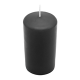 CLASSIC Stumpenkerze Schwarz, 130/70 mm, WENZEL, Brenndauer 61h, selbstverlöschend
