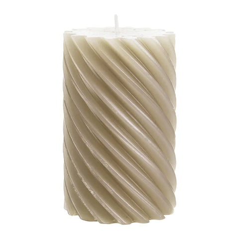 Stumpenkerze aus Paraffin, gedreht, Sahara, 110/70 mm, WENZEL, Brenndauer ca. 51h, Spiralkerze - luterne.shop