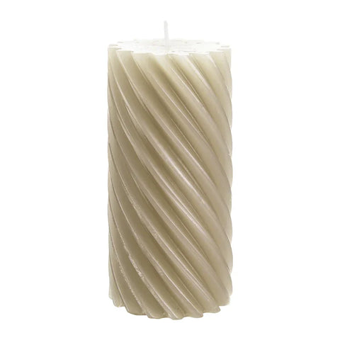 Stumpenkerze aus Paraffin, gedreht, Sahara, 140/70 mm, WENZEL, Brenndauer ca. 69h, Spiralkerze - luterne.shop