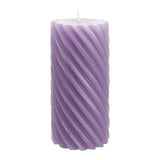 Stumpenkerze aus Paraffin, gedreht, Flieder, 140/70 mm, WENZEL, Brenndauer ca. 69h, Spiralkerze - luterne.shop