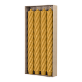 RUSTIC TWIST Stabkerzen Senf, 250/28 mm, mit Zapfenfuß, WENZEL, Brenndauer 16h, 4 St.
