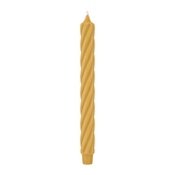 RUSTIC TWIST Stabkerzen Senf, 250/28 mm, mit Zapfenfuß, WENZEL, Brenndauer 16h, 4 St.