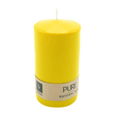 PURE Stumpenkerze Zitrone, 130/70 mm, WENZEL, Brenndauer 52h, plastikfrei, selbstverlöschend
