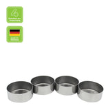Edelstahl-Teelichthalter für Teelichter ohne Aluminiumhülle, BIOKEMA, wiederverwendbar, für Teelichter mit Ø38 mm, 4 Stück pro Verpackung - luterne.shop