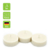 100% ÖKO-TEELICHTER aus regionaler Bio-Masse, BIOKEMA, Ø38 mm, Brenndauer ca. 4h, ohne Aluminiumhülle, 36 Stück pro Verpackung - luterne.shop