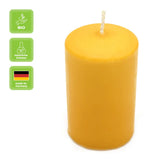 100% ÖKO-Stumpenkerze aus regionaler Bio-Masse, mit Bienenwachsüberzug, Gelb, BIOKEMA, 90/60 mm, Brenndauer ca. 50h - luterne.shop