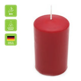 100% ÖKO-Stumpenkerze aus regionaler Bio-Masse, mit Bienenwachsüberzug, Bordeaux, BIOKEMA, 90/60 mm, Brenndauer ca. 50h - luterne.shop