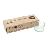 Glas für Teelichter ohne Aluminiumhülle, BIOKEMA, wiederverwendbar, Größe für Teelichter mit Ø38 mm, 3 Stück pro Verpackung - luterne.shop