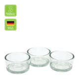 Glas für Teelichter ohne Aluminiumhülle, BIOKEMA, wiederverwendbar, Größe für Teelichter mit Ø38 mm, 3 Stück pro Verpackung - luterne.shop