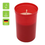 100% ÖKO-Grabkerzen aus regionaler Bio-Masse, Rot, ohne Deckel, BIOKEMA, Brenndauer ca. 3 Tage, 100/63 mm, Karton 20 Stück - luterne.shop
