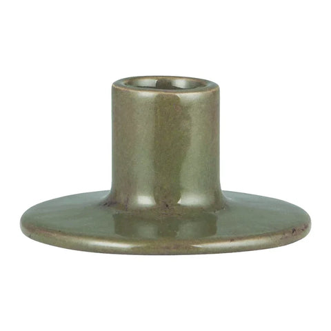 Kerzenhalter für Stabkerzen mit Ø22 mm, Olive, H46/Ø90 mm, Ib Laursen - luterne.shop