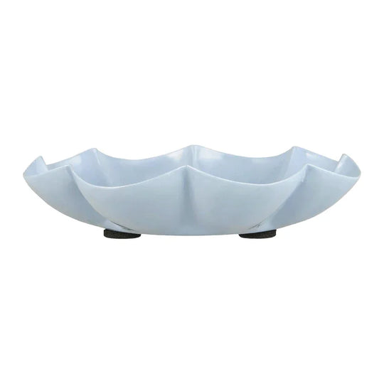 Kerzenhalter für Stumpenkerzen bis zu Ø70 mm, Blume Hellblau, Metall, H27/Ø135 mm, Ib Laursen
