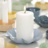 Kerzenhalter für Stumpenkerzen bis zu Ø70 mm, Blume Hellblau, Metall, H27/Ø135 mm, Ib Laursen - luterne.shop
