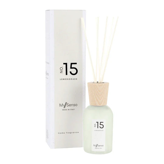 Diffusor Premium N°15 Lemongrass 240 ml, My Senso, 100% natürlich, inkl. 8 Duftstäbchen