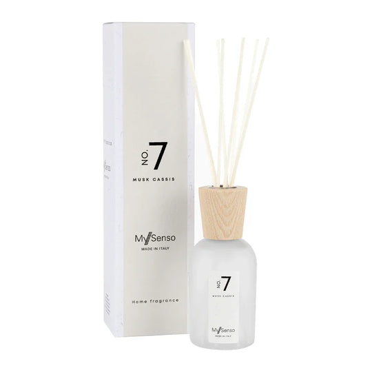Diffusor Premium N°7 Musk Cassis 240 ml, My Senso, 100% natürlich, inkl. 8 Duftstäbchen