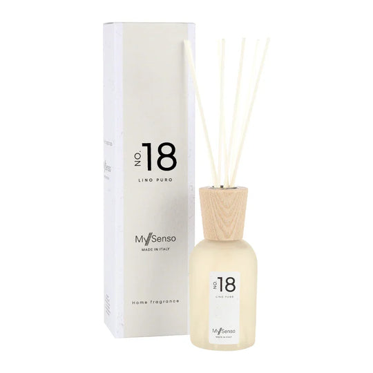 Diffusor Premium N°18 Lino Puro 240 ml, My Senso, 100% natürlich, inkl. 8 Duftstäbchen