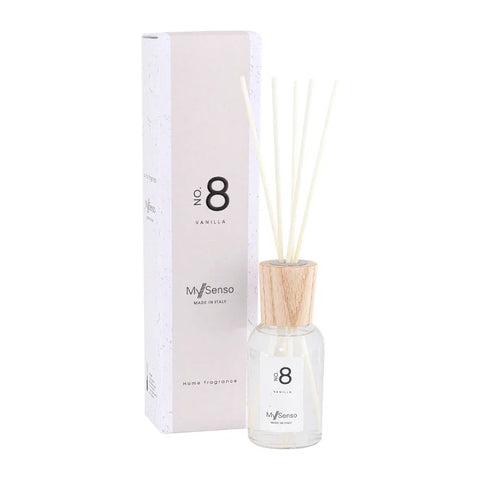 Diffuser Premium 100 ml N°8 Vanilla, My Senso, 100% natürlich, Raumduft, inkl. 5 Faserstäbchen, Duftstäbchen - luterne.shop