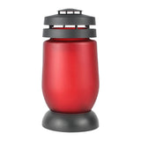 Grablaterne „Satin“ Rot mit Nachfüller, BOLSIUS-Kerzen, 110/224 mm, Grabschmuck, Grabdekoration - luterne.shop