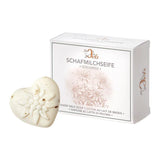 Ovis Schafmilchseife Edelweiß, 100% Bio, für die tägliche Dusche, Herzform, 80 g - luterne.shop