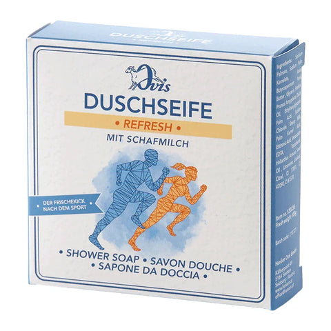 Duschseife Refresh, Ovis Schafmilchseife, 100% Bio, der Frischekick nach dem Sport, 100 g, vepackt - luterne.shop