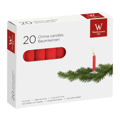 Baumkerzen Rot, 96/13 mm, Wiedemann, 2h, 20 St.