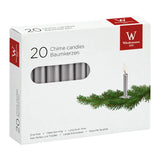 Baumkerzen Silber, 96/13 mm, Wiedemann, 2h, 20 St.