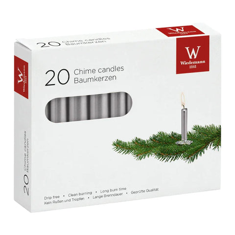 Baumkerzen Silber, 96/13 mm, Wiedemann, 2h, 20 St.