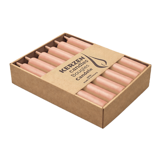 CLASSIC Stabkerzen Peach, 250/22 mm, WENZEL, Brenndauer 10h, 12 St.