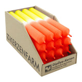 DIP DYE Stabkerzen Neongelb-Orange, 180/22 mm, KERZENFARM HAHN, 7h, 16 St.