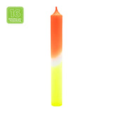 16 DIP DYE Stabkerzen Neongelb-Orange, 180/22 mm, KERZENFARM HAHN, Brenndauer 7h