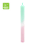 16 DIP DYE Stabkerzen Mint-Pastellaltrosa, 250/22 mm, KERZENFARM HAHN, Brenndauer 12h