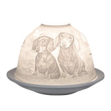 Dome-Light Dackel, Porzellan-Windlicht, KERZENFARM HAHN