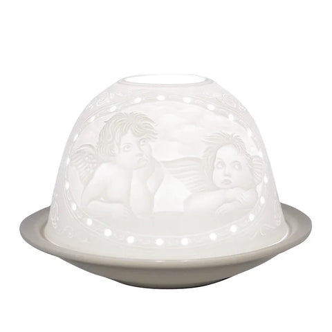 Dome-Light Raphael-Engel, Porzellan-Windlicht, KERZENFARM HAHN