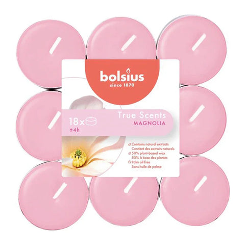 Duft-Teelichter, Magnolie, True Scents, BOLSIUS, Ø38 mm, Brenndauer ca. 4h, 18 Stück pro Verpackung