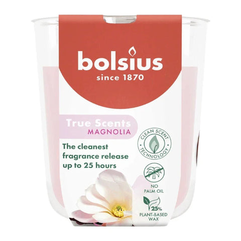 Duftkerze im Glas, Magnolie, True Scents, BOLSIUS, 80/73 mm, Brenndauer ca. 25h
