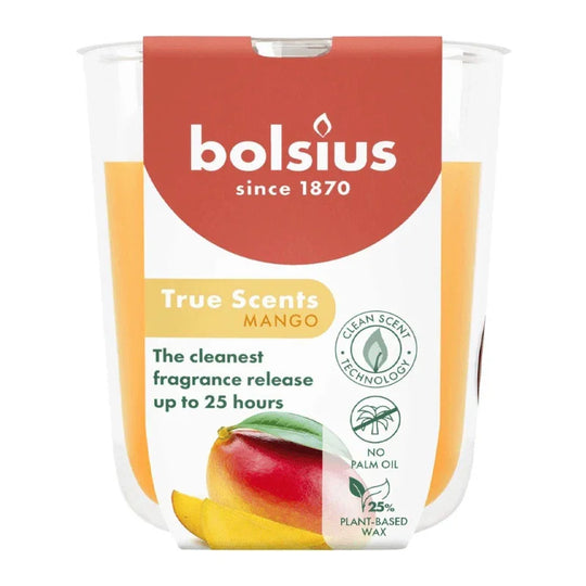 Duftkerze im Glas, Mango, True Scents, BOLSIUS, 80/73 mm, Brenndauer ca. 25h