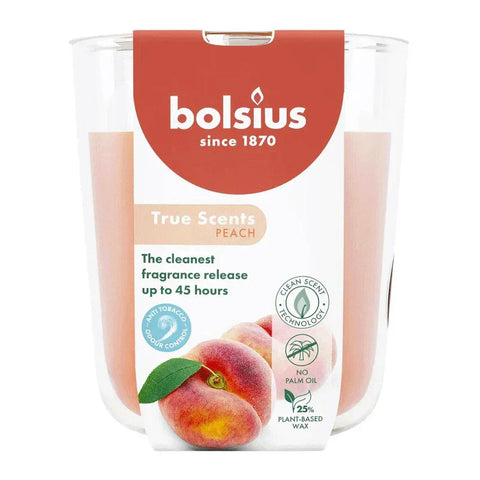 Duftkerze im Glas, Pfirsich, True Scents, BOLSIUS, 97/85 mm, Brenndauer ca. 45h