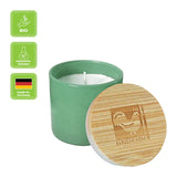 Duftkerze im Glas, Olive, 100% pflanzliches Rapswachs, KERZENFARM HAHN, mit reinen ätherischen Ölen, Brenndauer ca. 17h - luterne.shop