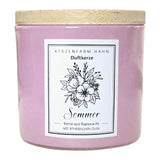 Duftkerze im Glas, Sommer, 100% pflanzliches Rapswachs, KERZENFARM HAHN, mit reinen ätherischen Ölen, Brenndauer ca. 17h - luterne.shop