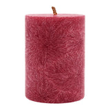 Stumpenkerze aus Stearin, Dunkelrot, 50/65 mm, 100% pflanzlicher Wachs, KERZENFARM HAHN, Brenndauer ca. 15h - luterne.shop
