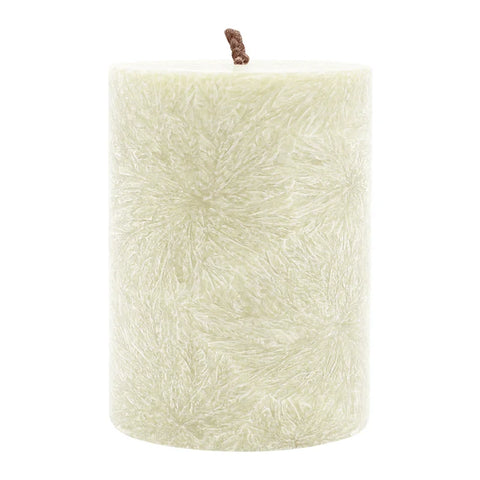Stumpenkerze aus Stearin, Elfenbein, 50/65 mm, 100% pflanzlicher Wachs, KERZENFARM HAHN, Brenndauer ca. 15h - luterne.shop
